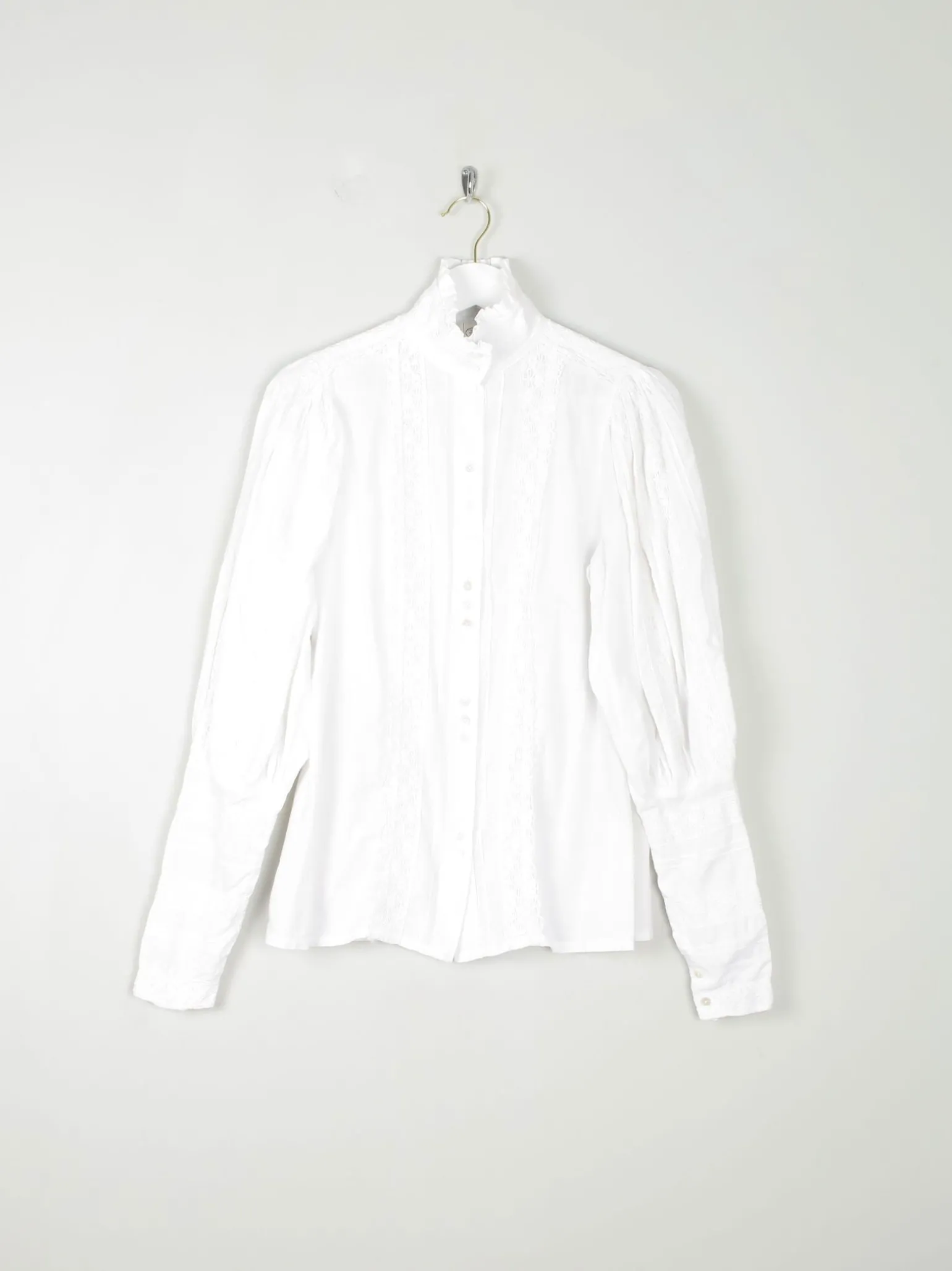 Vintage Cream Laura Ashley Victorian Style Blouse M