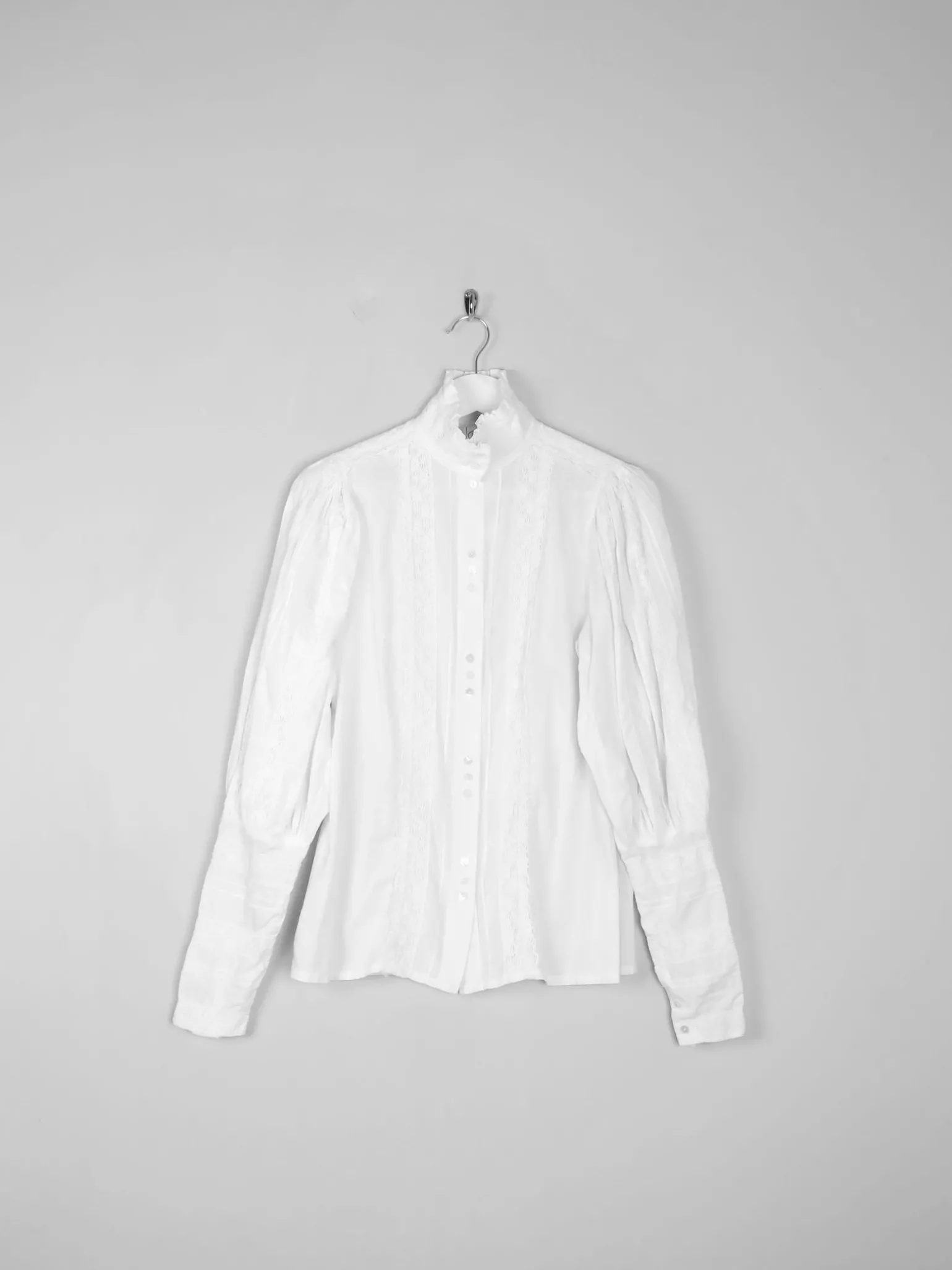 Vintage Cream Laura Ashley Victorian Style Blouse M