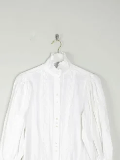 Vintage Cream Laura Ashley Victorian Style Blouse M