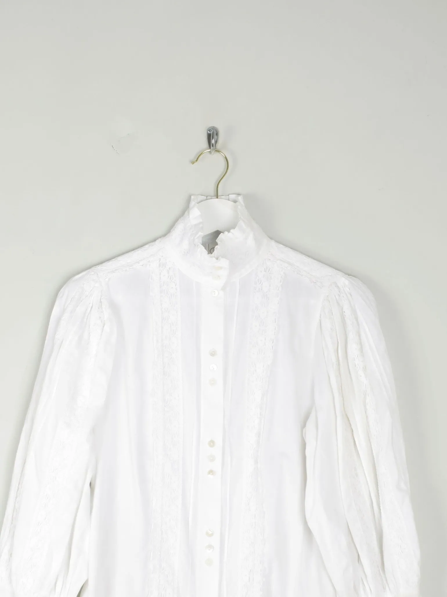 Vintage Cream Laura Ashley Victorian Style Blouse M