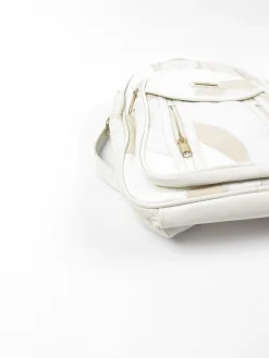 Vintage Cream Leather Patchwork Backpack Bag Unused