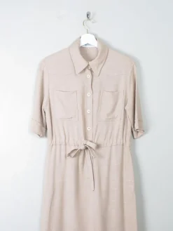 Vintage Cream Linen Safari Dress S