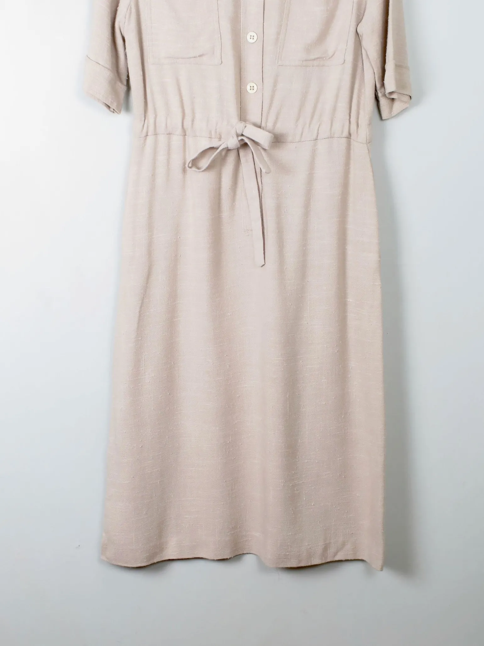Vintage Cream Linen Safari Dress S