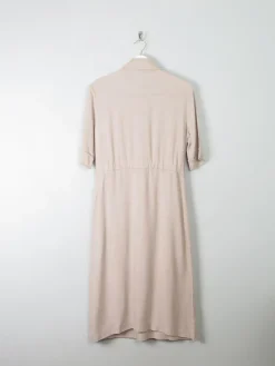 Vintage Cream Linen Safari Dress S