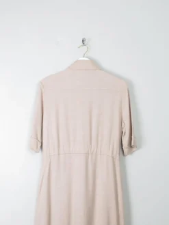 Vintage Cream Linen Safari Dress S