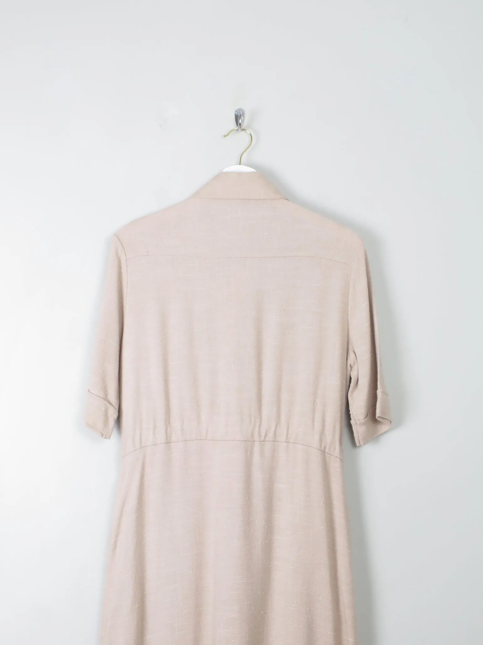 Vintage Cream Linen Safari Dress S
