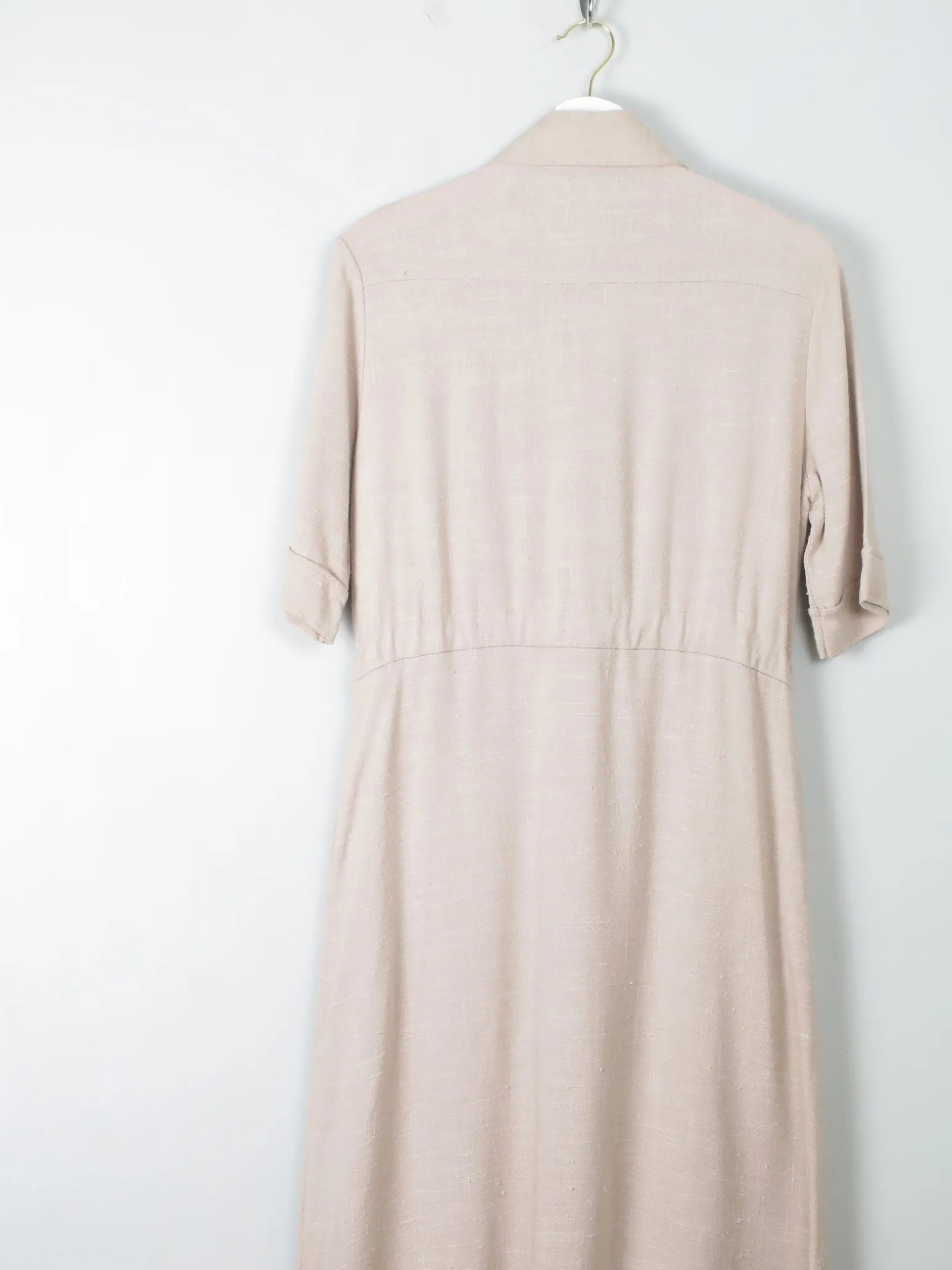 Vintage Cream Linen Safari Dress S