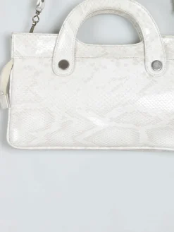 Vintage Cream Mock Crock 1970s Bag With Long Strap