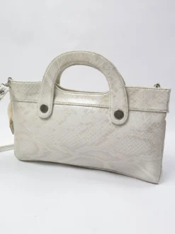 Vintage Cream Mock Crock 1970s Bag With Long Strap