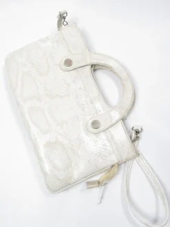 Vintage Cream Mock Crock 1970s Bag With Long Strap