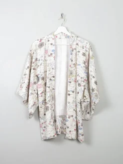 Vintage Cream Printed Kimono S/M