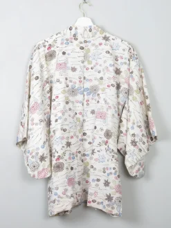 Vintage Cream Printed Kimono S/M