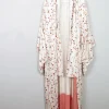 Vintage Cream Silk Colourful Printed Kimono S-L