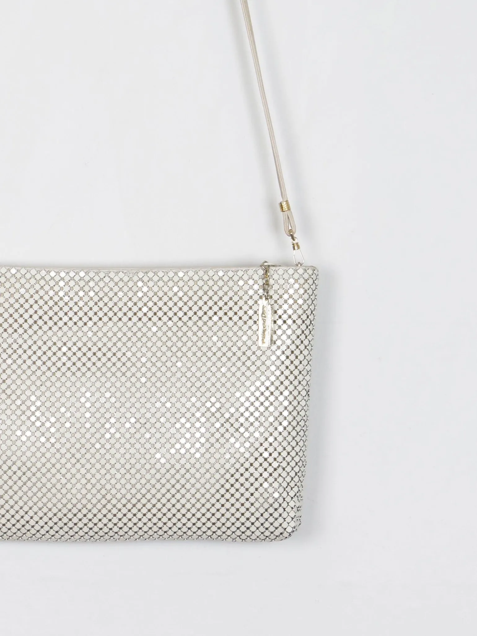 Vintage Cream Whiting & Davis Chain Mail Bag