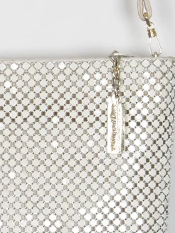 Vintage Cream Whiting & Davis Chain Mail Bag