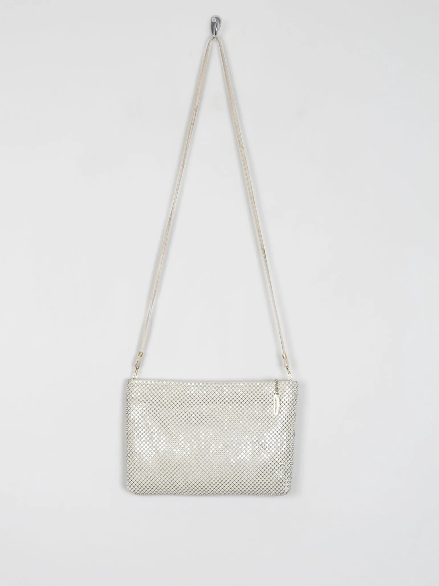 Vintage Cream Whiting & Davis Chain Mail Bag