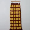 Vintage Crochet Yellow & Brown Skirt S