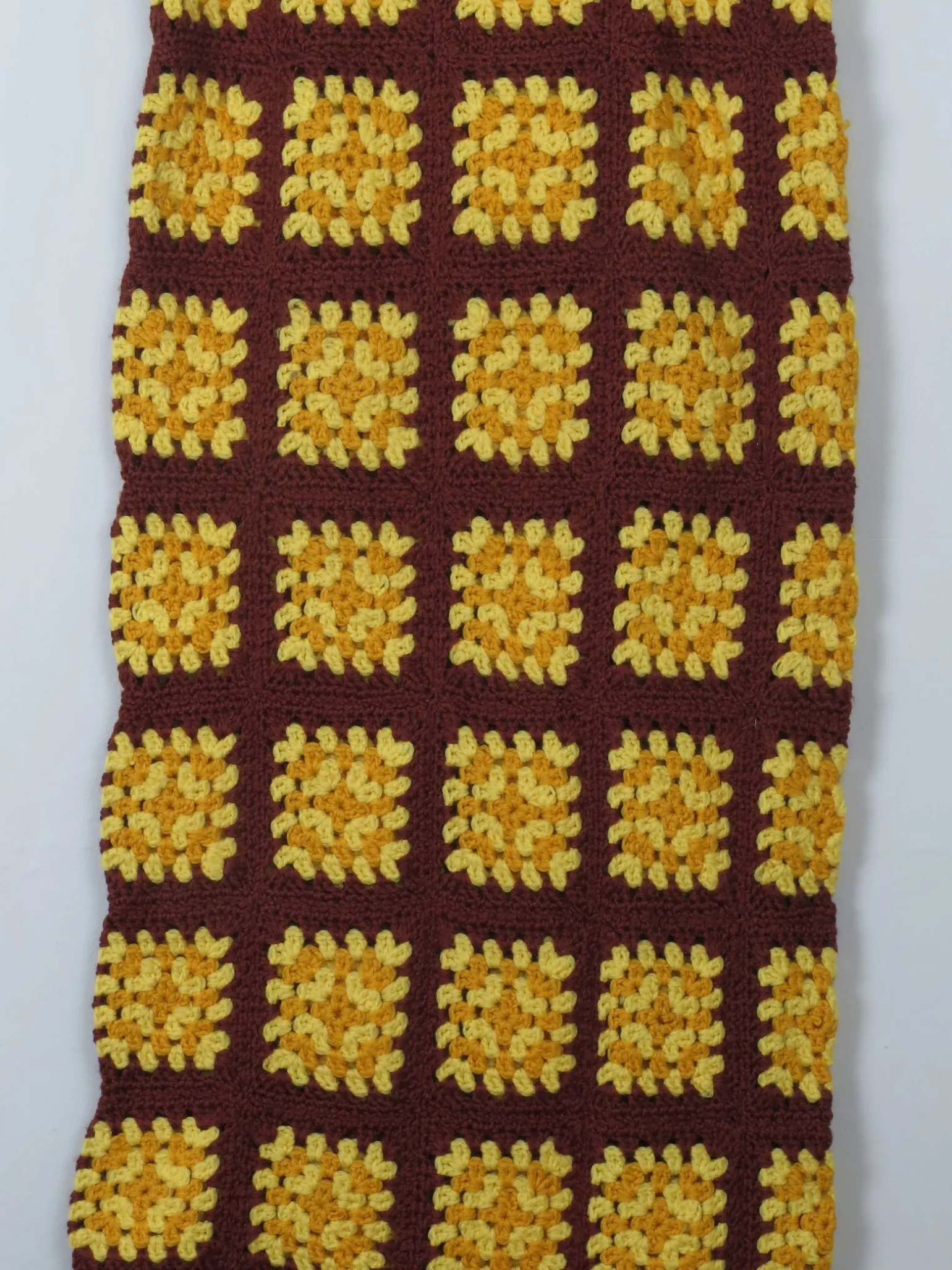 Vintage Crochet Yellow & Brown Skirt S