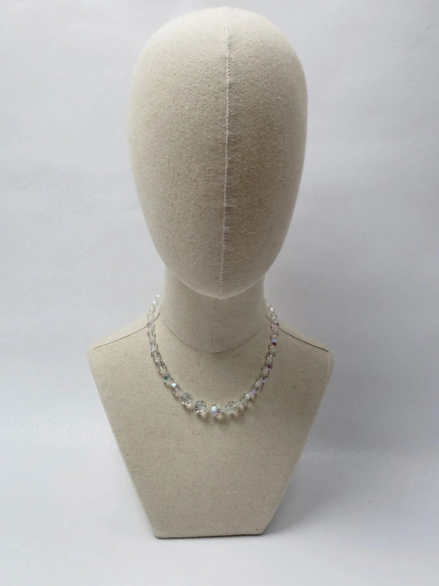 Vintage Crystal Iridescent Crystal Graduated Necklace