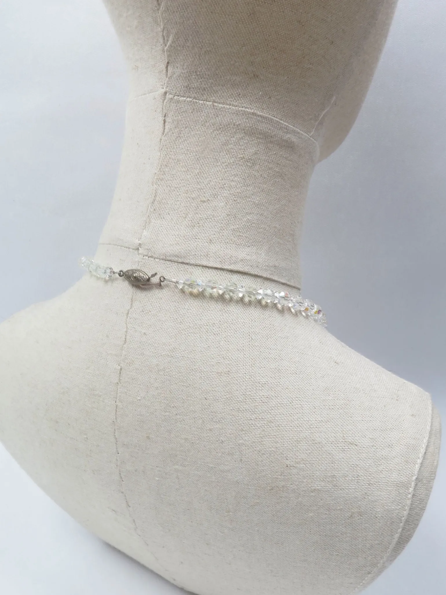 Vintage Crystal Iridescent Crystal Graduated Necklace
