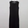 Vintage Dark Grey Ralph Lauren Ribbed Jumper Dress M/L