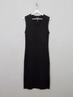 Vintage Dark Grey Ralph Lauren Ribbed Jumper Dress M/L