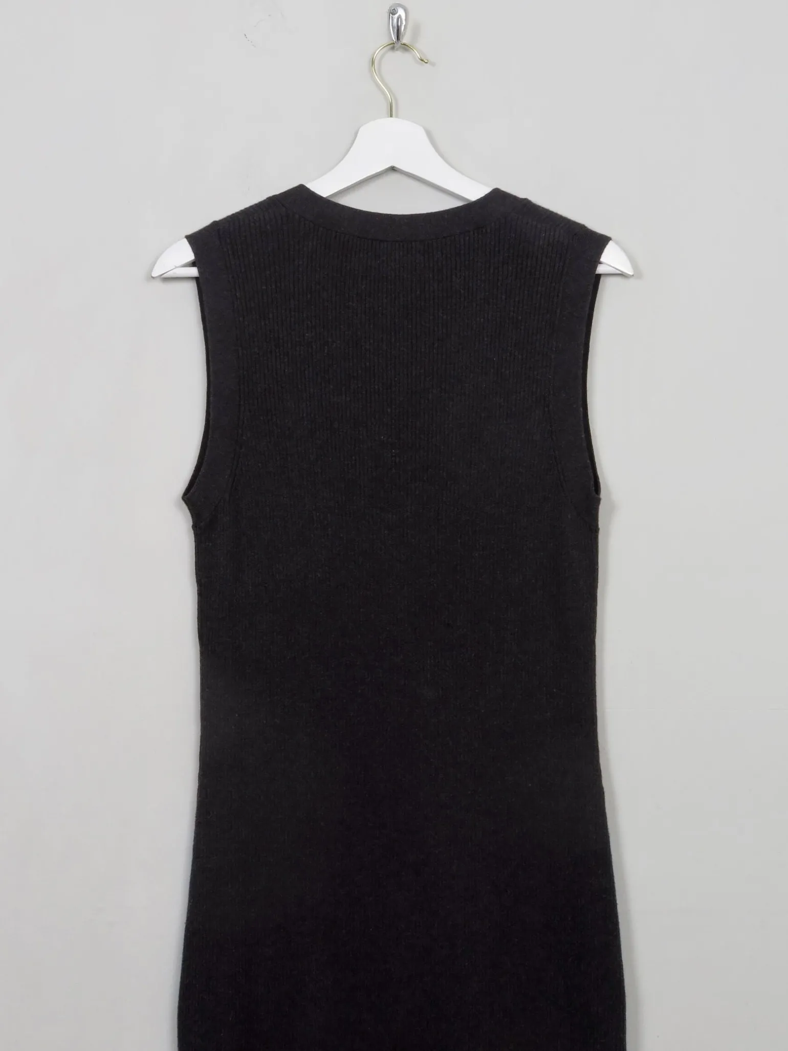 Vintage Dark Grey Ralph Lauren Ribbed Jumper Dress M/L