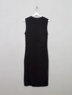 Vintage Dark Grey Ralph Lauren Ribbed Jumper Dress M/L
