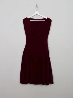 Vintage Dark Red 1950s Velvet Dress XS/S