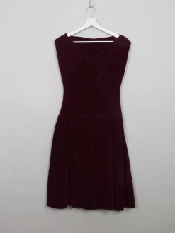 Vintage Dark Red 1950s Velvet Dress XS/S
