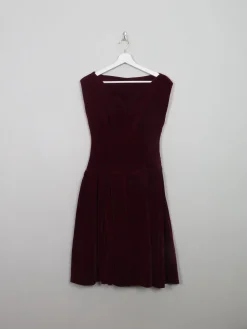 Vintage Dark Red 1950s Velvet Dress XS/S