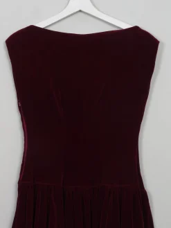 Vintage Dark Red 1950s Velvet Dress XS/S