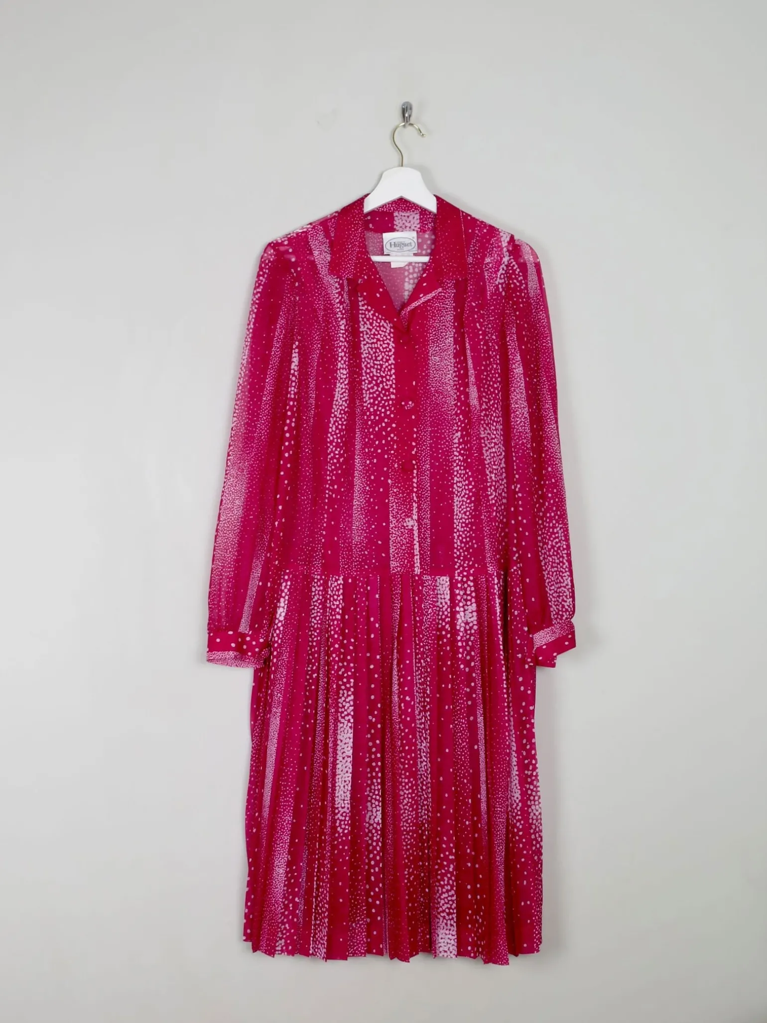 Vintage Dress Pink Semi Sheer Drop Waist M/L