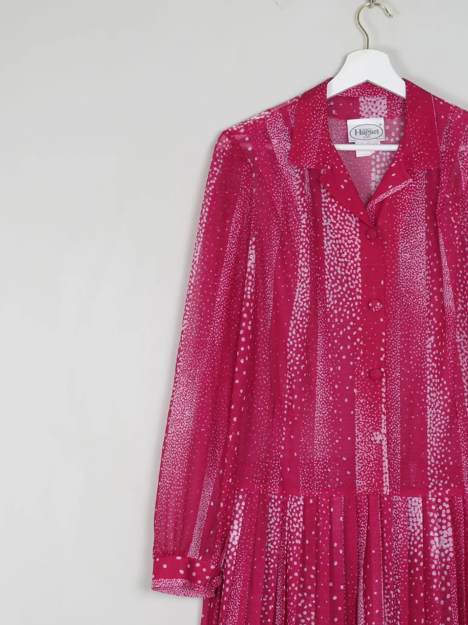 Vintage Dress Pink Semi Sheer Drop Waist M/L