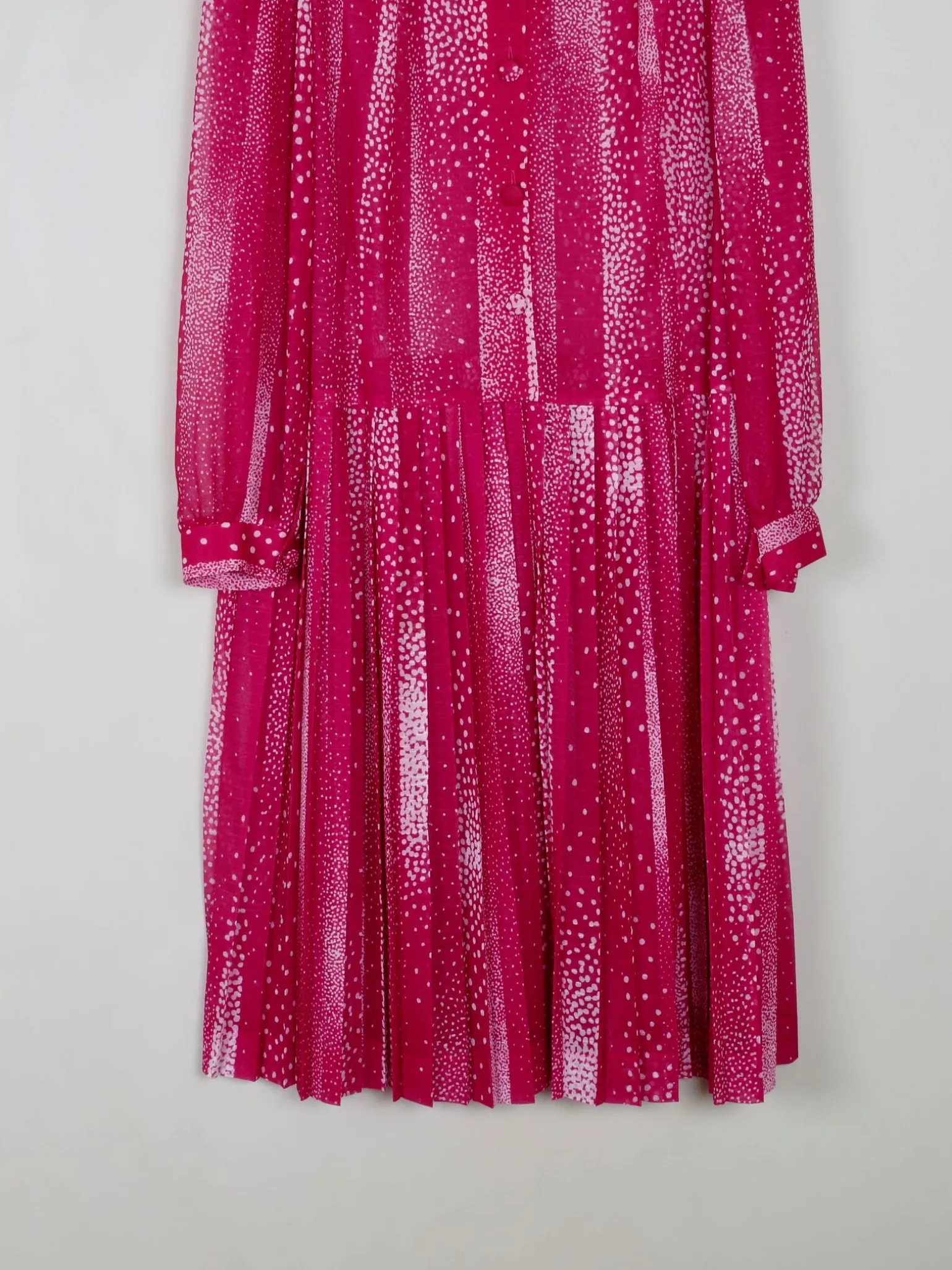 Vintage Dress Pink Semi Sheer Drop Waist M/L