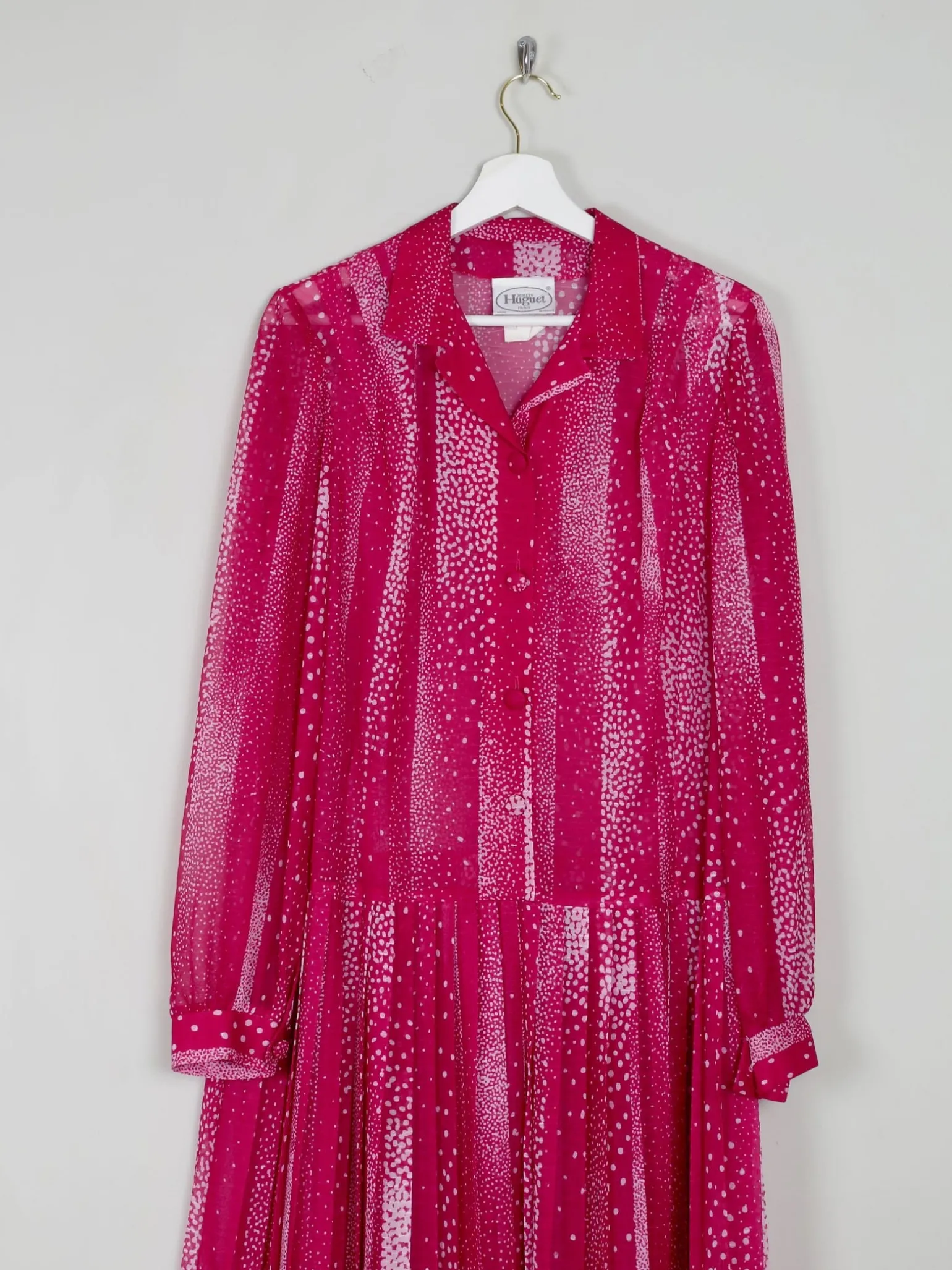 Vintage Dress Pink Semi Sheer Drop Waist M/L