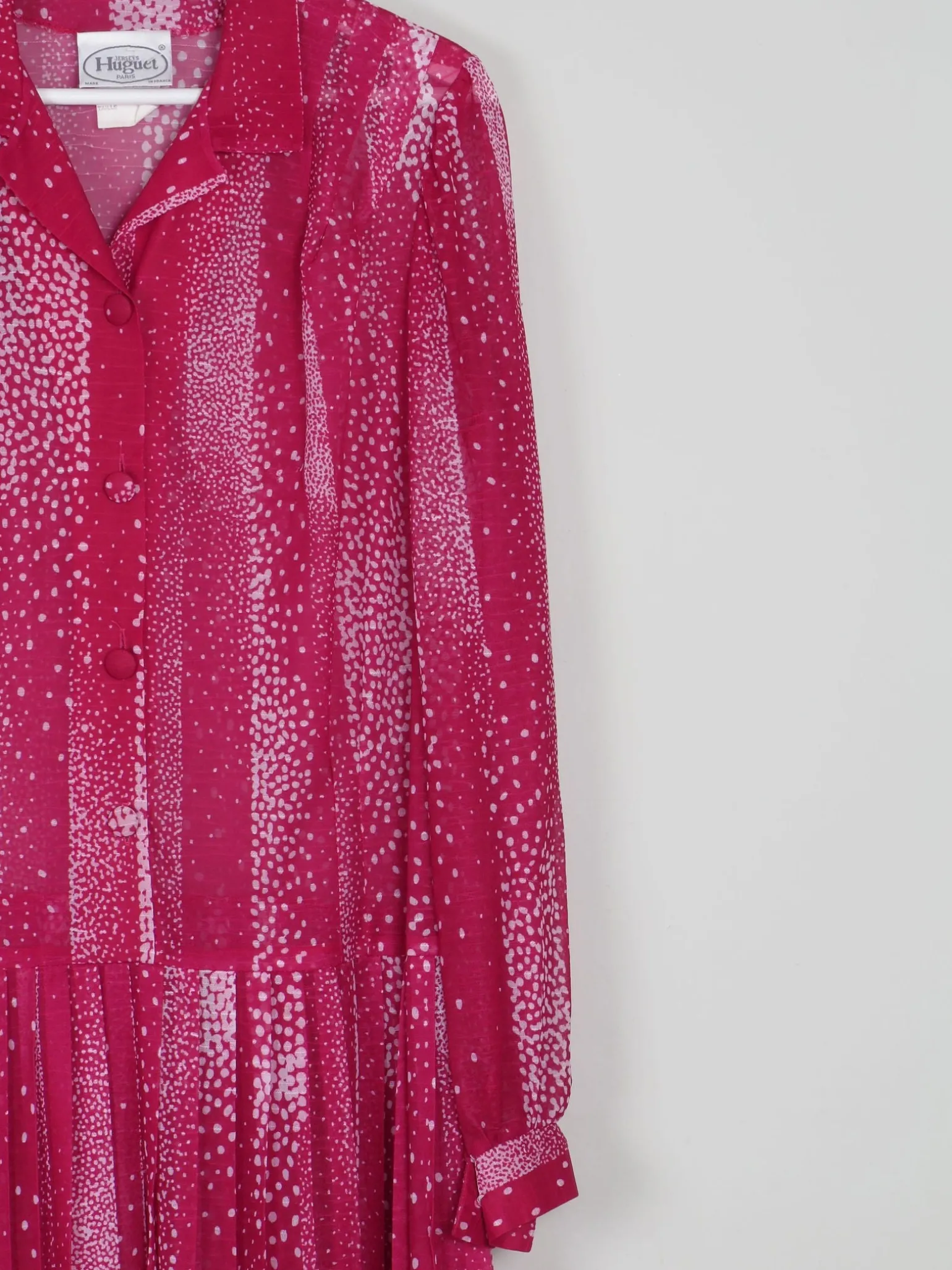 Vintage Dress Pink Semi Sheer Drop Waist M/L