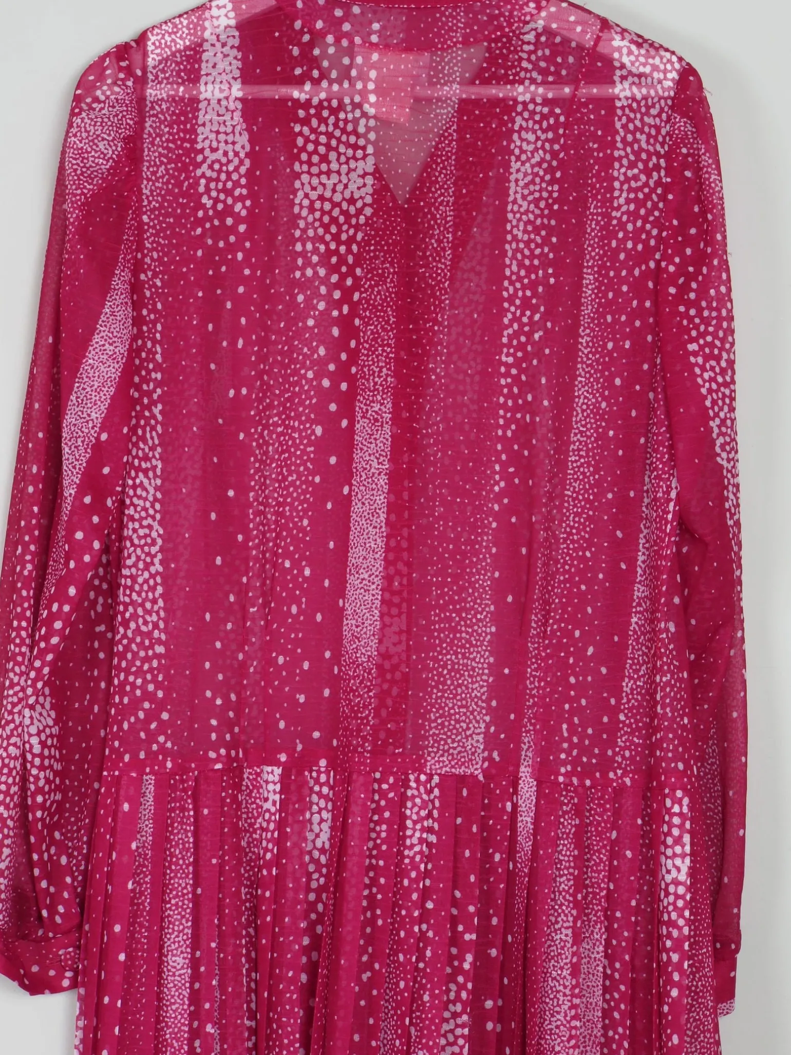 Vintage Dress Pink Semi Sheer Drop Waist M/L