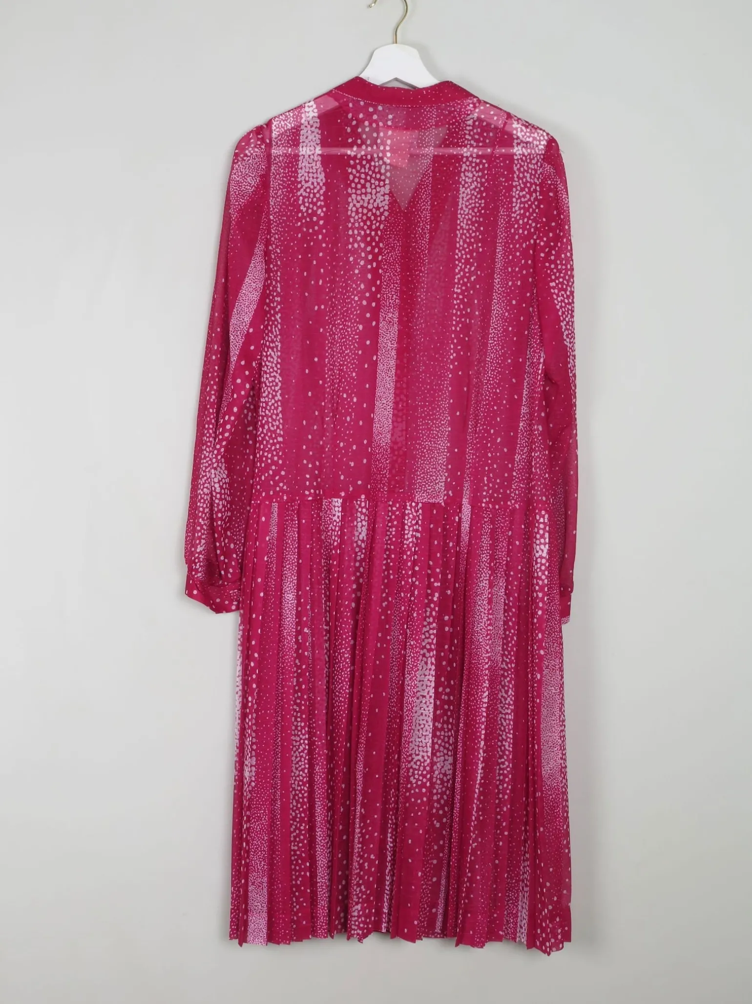 Vintage Dress Pink Semi Sheer Drop Waist M/L
