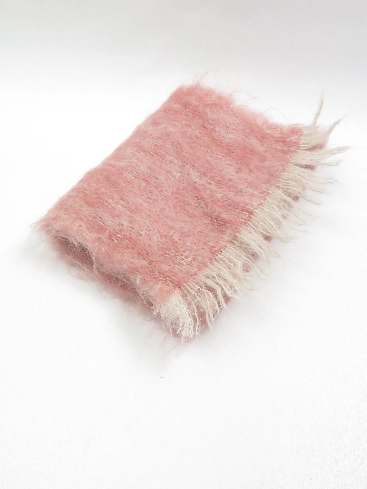 Vintage Dusty Pink Mohair Scarf