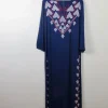 Vintage Embroidered Blue Ethic Kaftan/ Robe Dress S/M