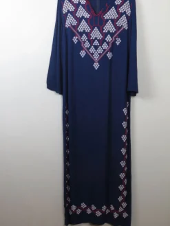 Vintage Embroidered Blue Ethic Kaftan/ Robe Dress S/M
