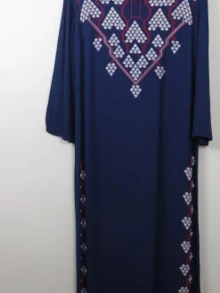 Vintage Embroidered Blue Ethic Kaftan/ Robe Dress S/M