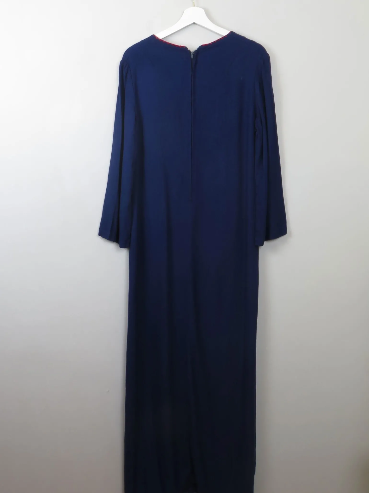 Vintage Embroidered Blue Ethic Kaftan/ Robe Dress S/M