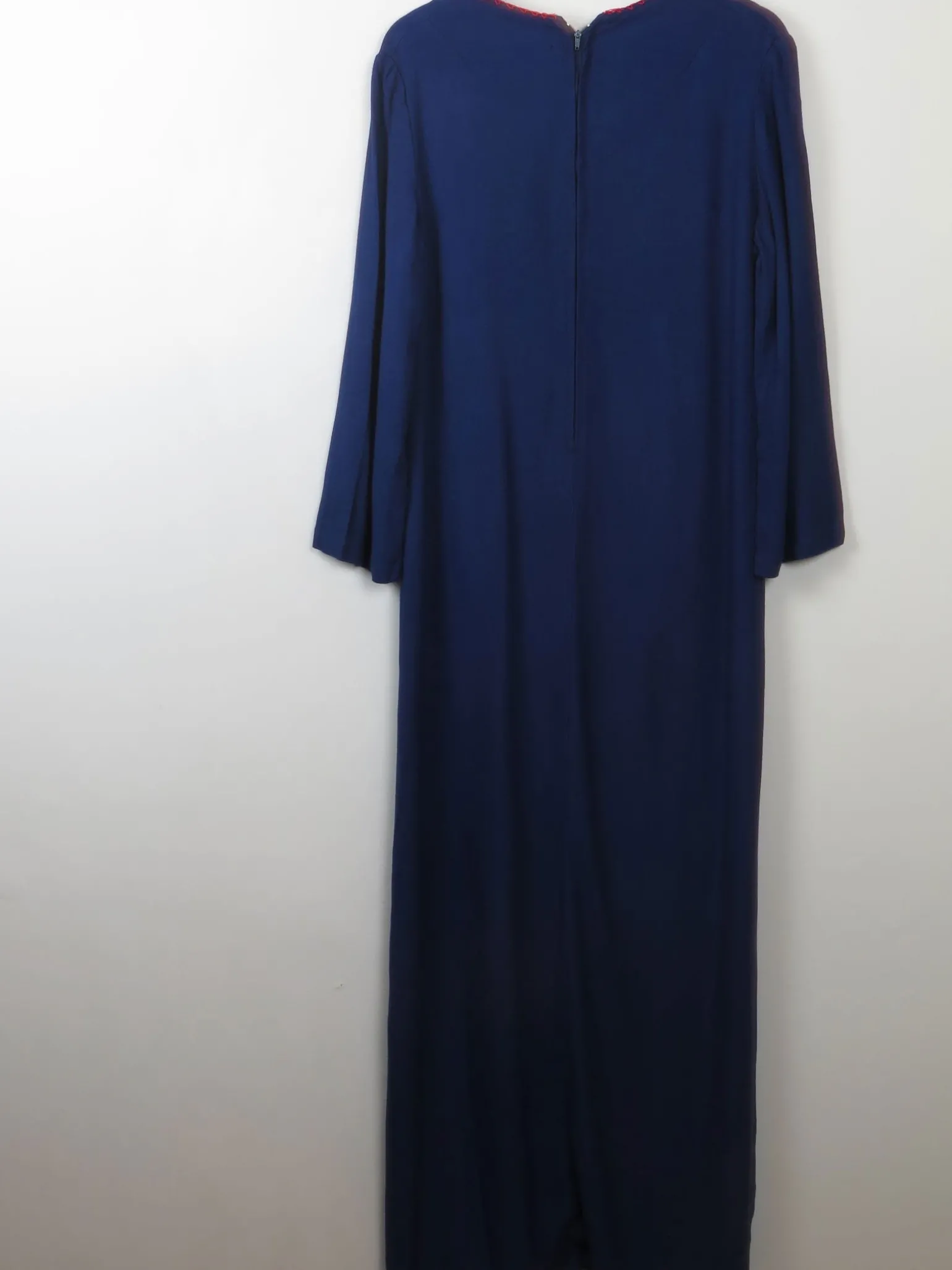 Vintage Embroidered Blue Ethic Kaftan/ Robe Dress S/M