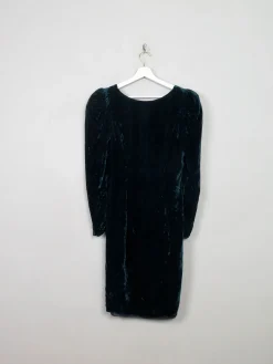 Vintage Emerald Green Velvet Dress S