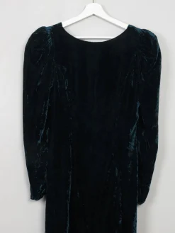 Vintage Emerald Green Velvet Dress S