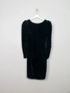 Vintage Emerald Green Velvet Dress S