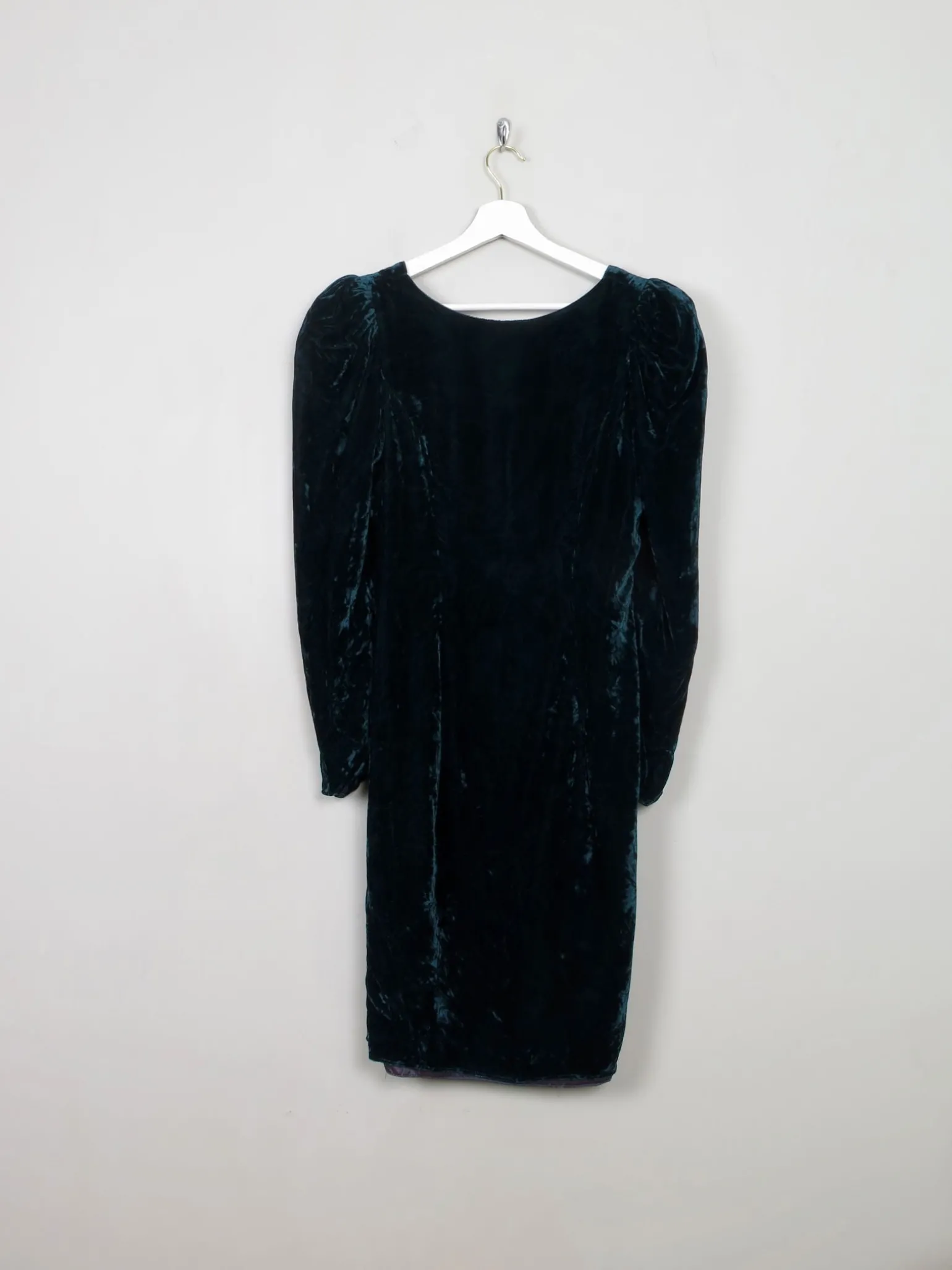 Vintage Emerald Green Velvet Dress S