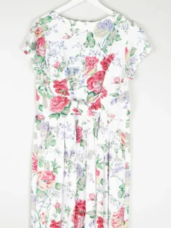 Vintage Floral Button Down 1980s Dress 12/14